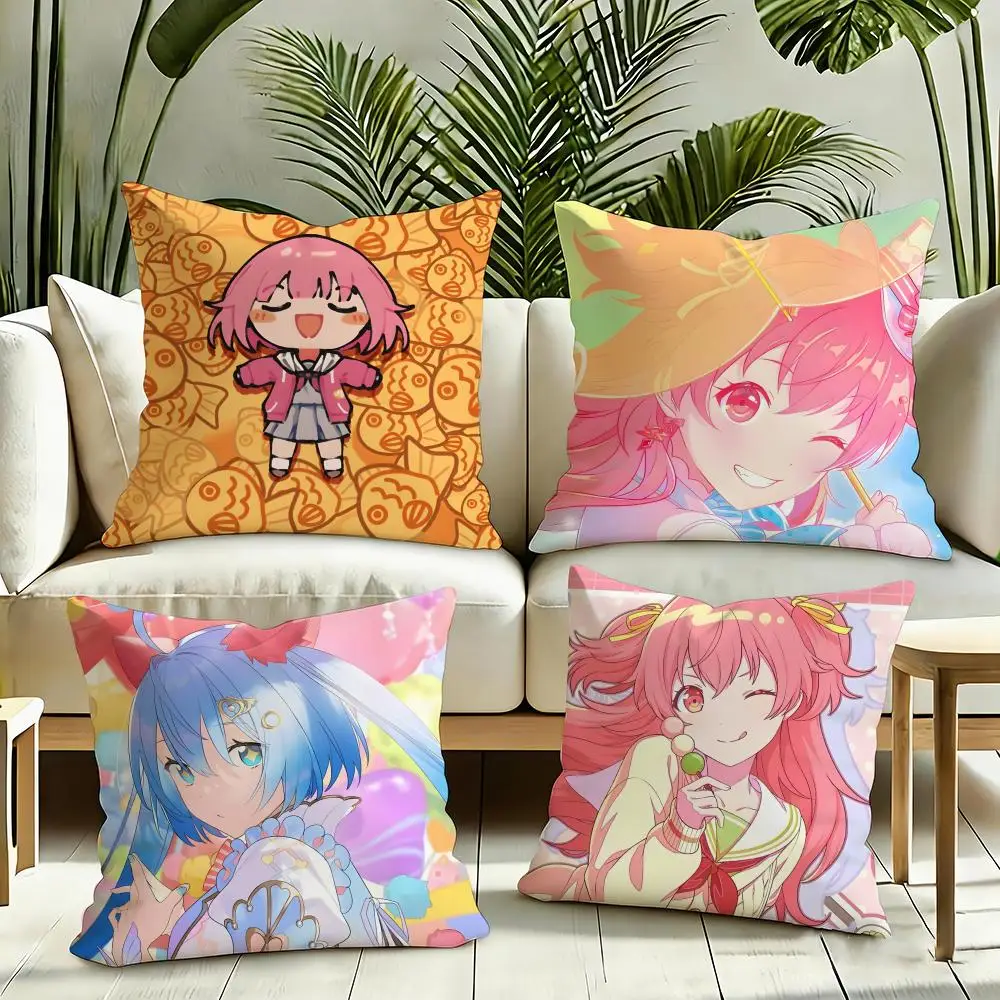 P-Project Sekai Classic Movie Cushion Cover Reversible Plush Pillow Cover Soft Fluffy  Home Decor for Sofa Bedroom