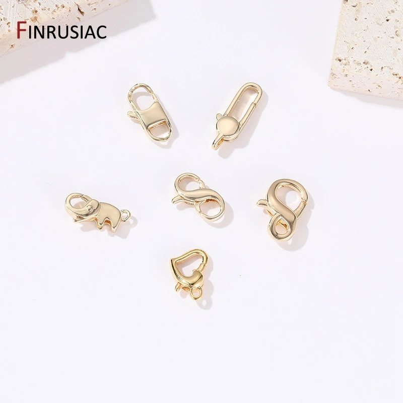 14K Gold Plated Brass Metal High Quality Lobster Clasps for Jewelry Making Handmade DIY Bracelet Necklace Clasp Accessories