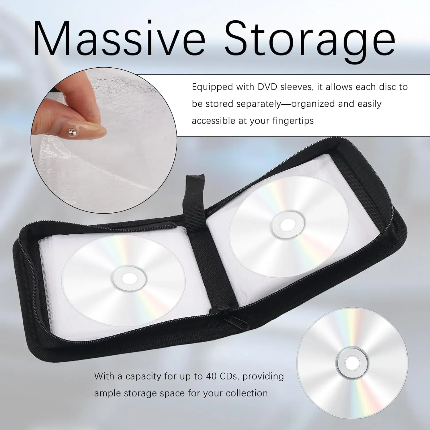 TOP 40Tablets CD DVD Discs Oxford Handbags Storage Case CD/DVD Case CD Case Storage DVD Organizer Case DVD Booklet Holder