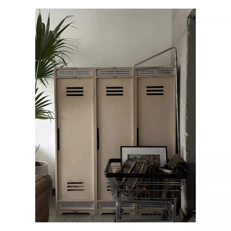 Solid wood locker, storage and collection cabinet corner storage independent wardrobe, can hang clothes built-in drawers