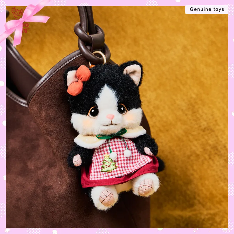 

Плюшевый брелок-котик Bobonuts: мягкая игрушка-котенок, подвеска для сумки/рюкзака, милый нарядный аксессуар, идеальный подарок для девочек