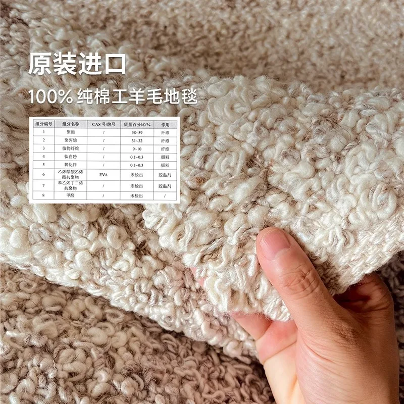 India hand-woven pure wool glue-free carpet living room sofa coffee table light luxury environmentally friendly floor mat
