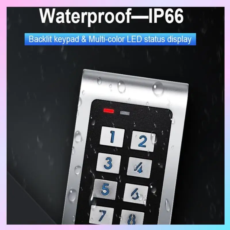

AB25-Wifi Tuya Access Control Keypad With Tuya App Remote Unlock IP66 Waterproof RFID EM Card 10000User Interlock Low Power