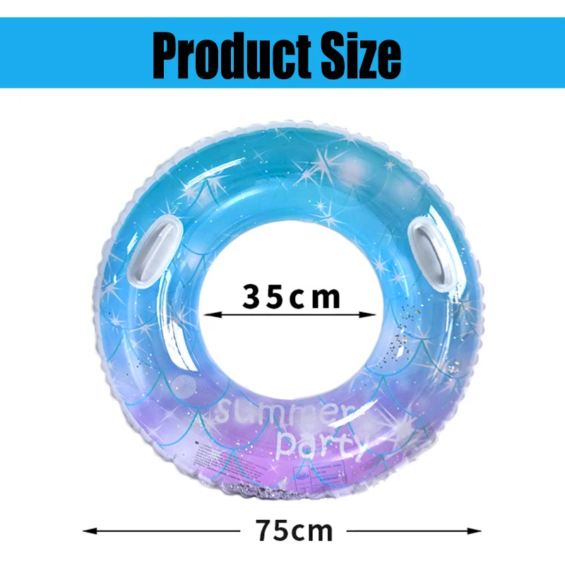 Anillo de natación inflable con asas para adultos, flotadores de piscina para fiesta de verano, traje de agua flotante para piscina y playa