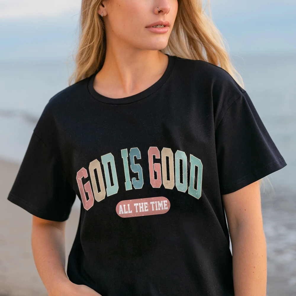 

God Is Good All The Time Shirt Womens Christian Religious Tee Motivational Christian shirts For Women Christian Apparel