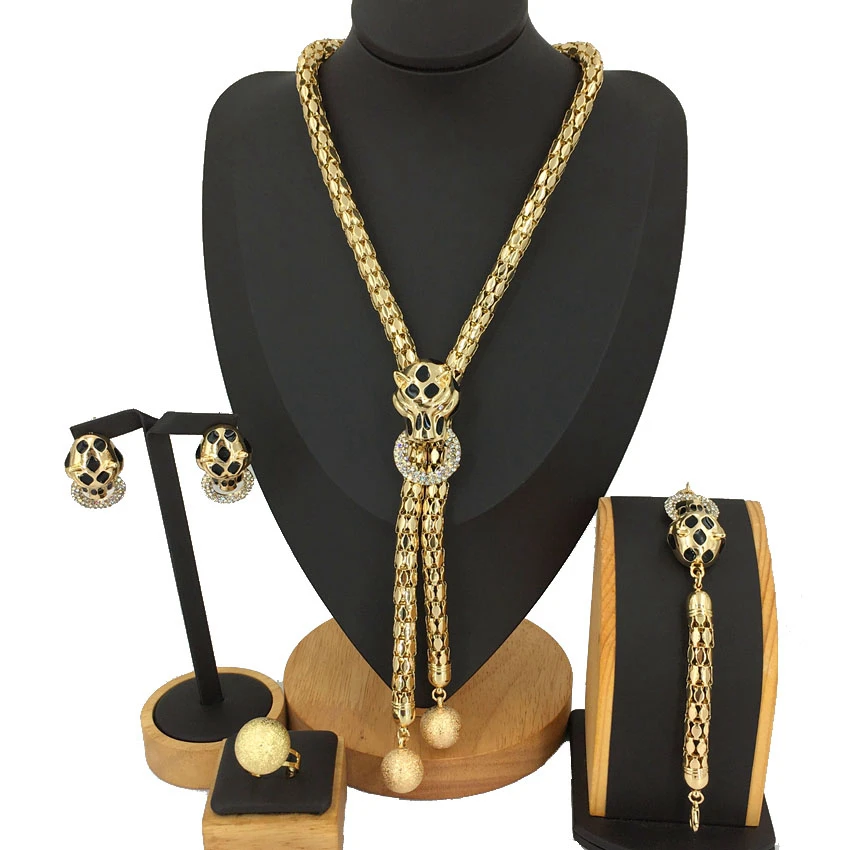 

African Sets Unique Design Gold Plated Fashion Jewelry Set for Woman FHK13005
