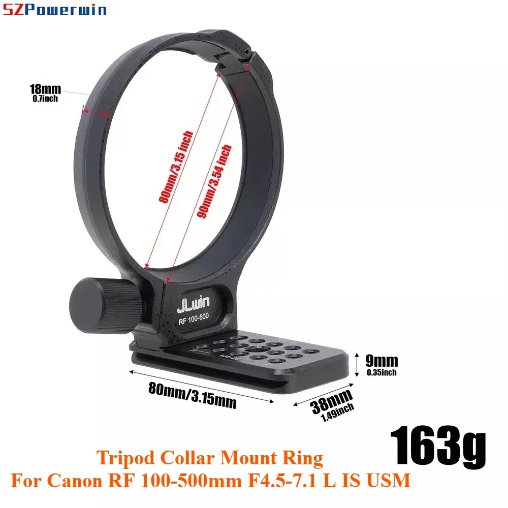 

Lens Mount, Professional Camera Support Collar Quick Release Heavy Duty Tripod Ring for Canon RF 100-500mm F4.5-7.1 L IS USM