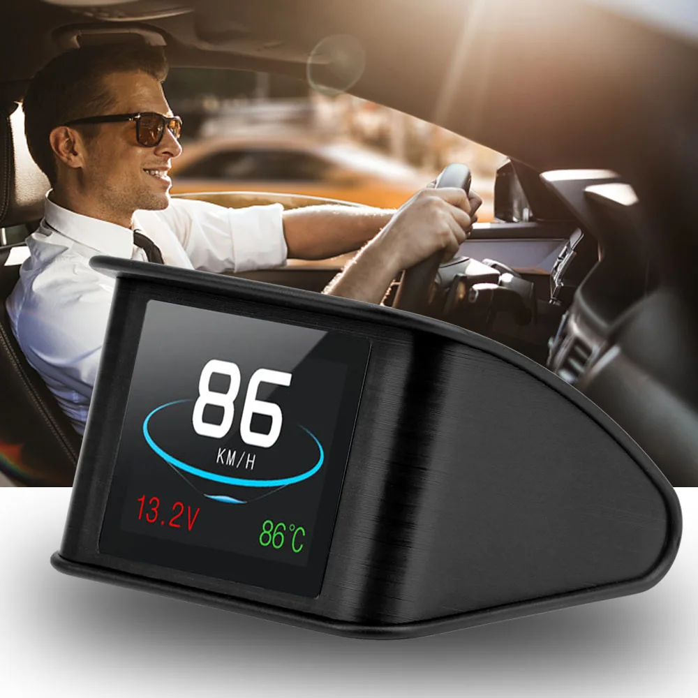 Diagnostic Tool Multi-function Head Up Display OBD Smart Digital Meter HUD P10 For Car Speedometer Temperature RPM Mileage Guage