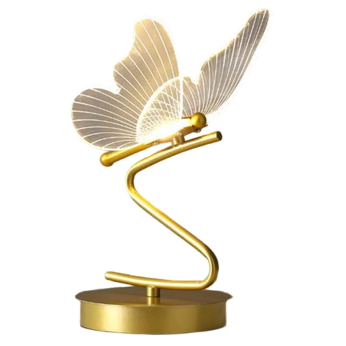 AA19 LED TableLamp Indoor Lighting SwitchButton Bedroom Bedside Living Room Restaurant HomeDecoration Butterfly Desk Lamp(US)