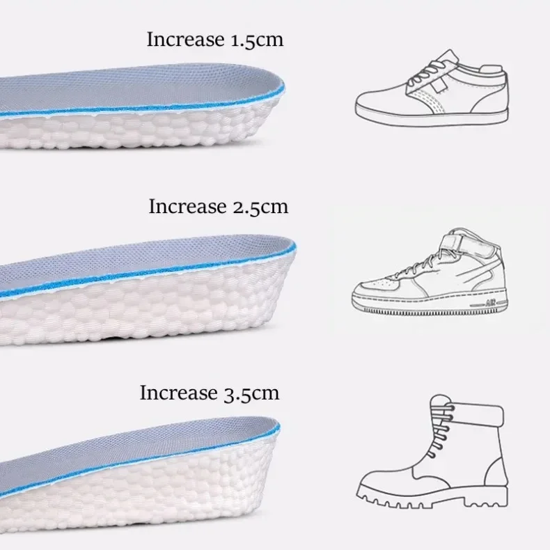 1 Paar stoßdämpfende Sohle, elastische Einlegesohlen für Sportschuhe, Herren und Damen, höhenvergrößernde Einlegesohlen, weiche und bequeme Einlegesohlen – Detail 10