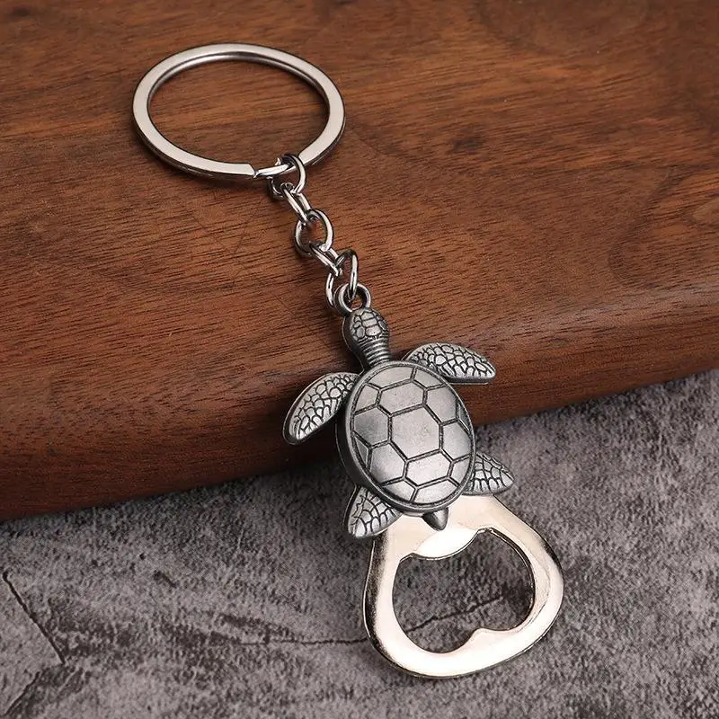 Frosch-, Wolf-, Schildkröten- und Löwenförmiger Flaschenöffner aus Bronze-Metall, Schlüsselanhänger, Mini-Taschen-Bieröffner, Schlüsselringhalter – Detail 6