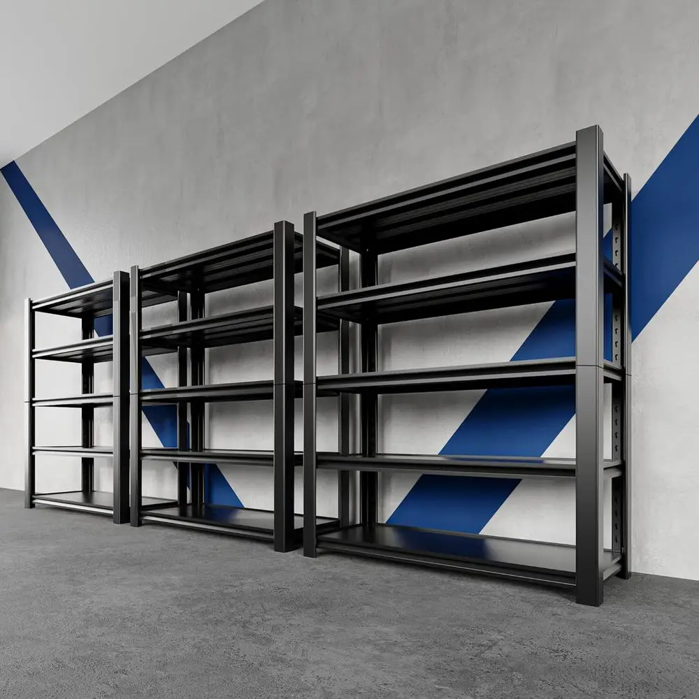

3-Pack Heavy-Duty 5-Tier Shelving, 72H x 48W x 20D, Holds 3000 lbs, Adjustable Metal Rack for Garage, Workshop, Storage