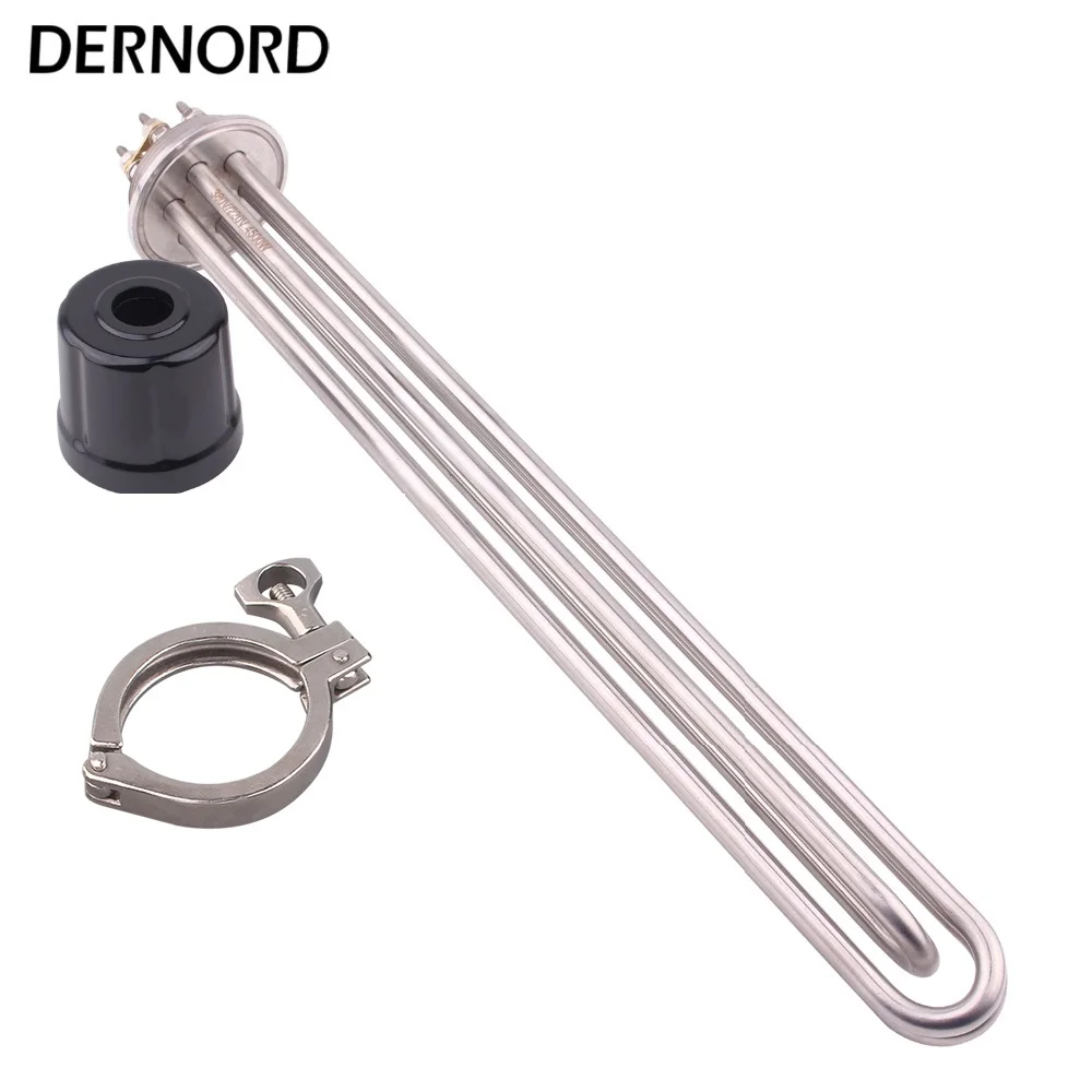 DERNORD 2 Inches Tri clamp Immersion Distillation Heater ULWD Brew Heater 3KW 4.5KW 6KW 9KW  Electric Heating Element 220V 380V