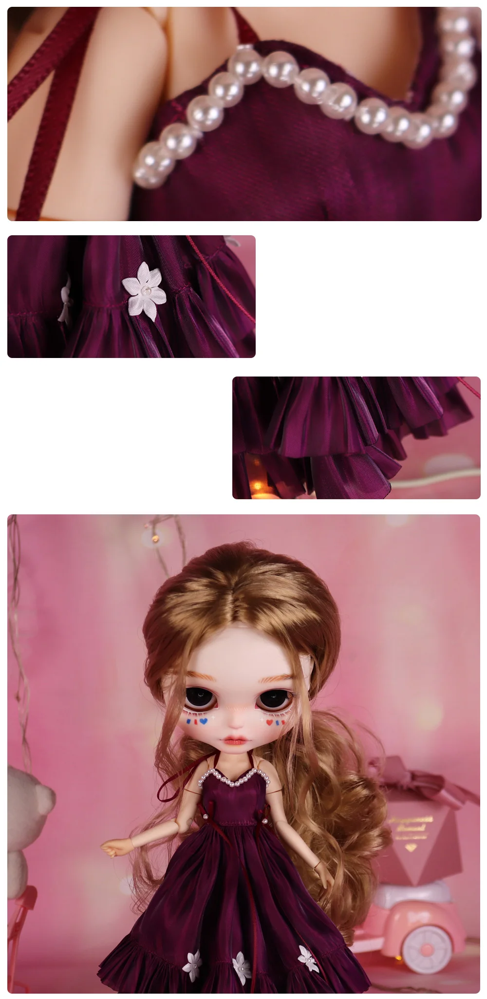Outfits für Blyth Puppe Abendkleid Elegant Anzug 1/6 BJD ICY DBS ANIME GIRL OB24 – Detail 4