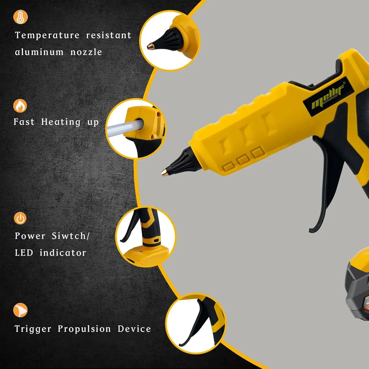 Cordless Glue Gun for Dewalt 18V 20V for Makita 18V for Milwaukee 18V Christmas Gifts DIY Tools (NO Glue Sticks NO Battery )