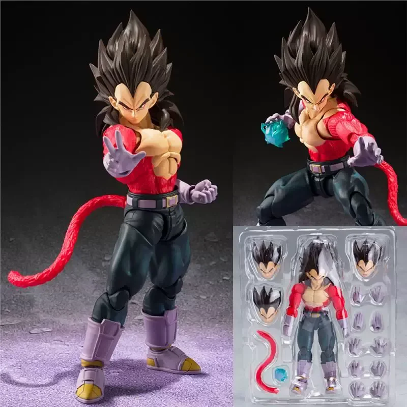Figura de Acción de Vegeta Super Saiyan 4 de Dragon Ball con Ropa Roja, Articulada, Modelo Coleccionable, Juguete, Regalo