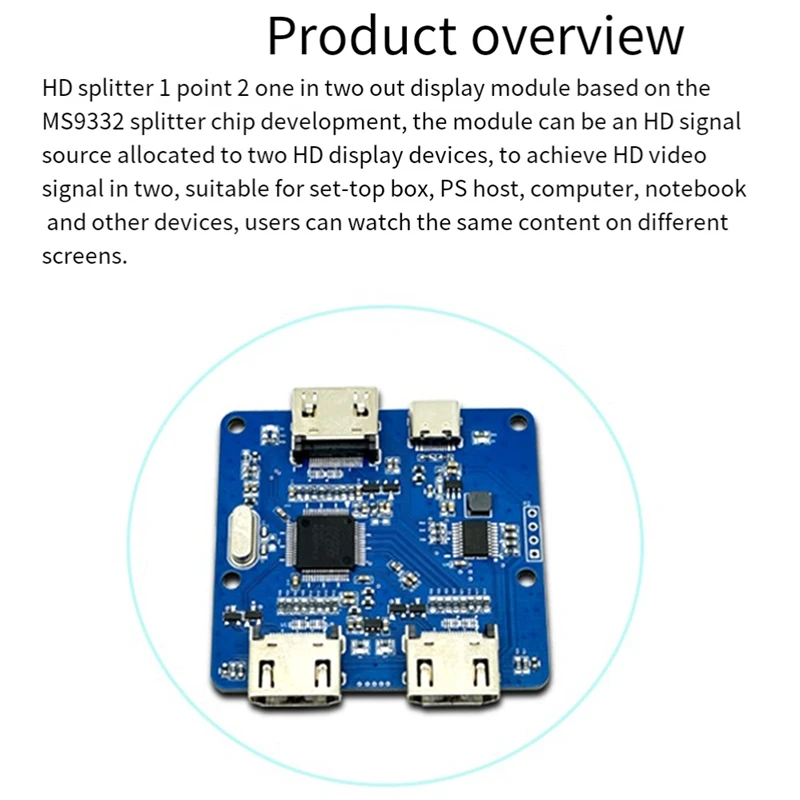 Display Tech Splitter Tech, Décodeur 1 en 2, Ordinateur portable hôte PS, 1 en 2 sorties, Moniteur Tech