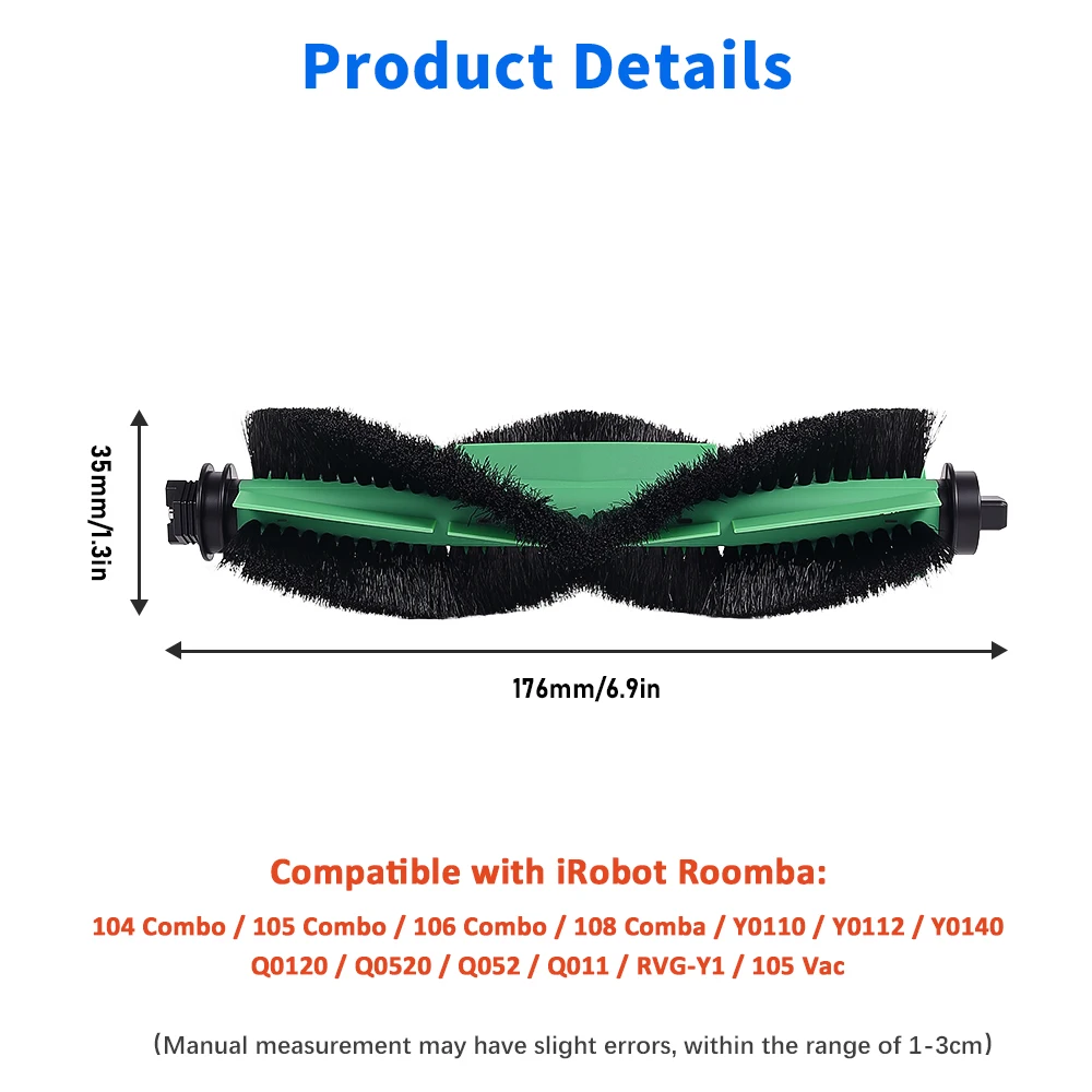 For iRobot Roomba Combo Essential Y011040 Combo 2 Essential Y051260 105 Combo 105 Vac Parts Main Side Brush Dust Bag Filter Mop