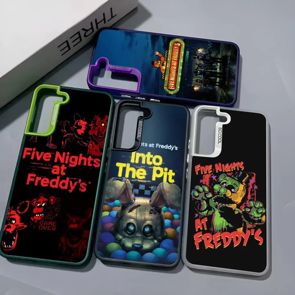 Five-Nights-At-Freddys Phone Case For Samsung Galaxy S26 S25 S24 S23 S22 S21 S20 Note20 Ultra Plus Fe colored silver Cover