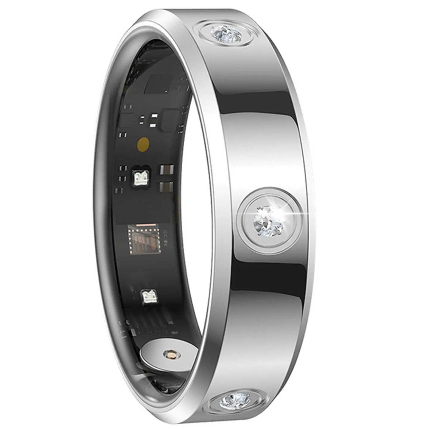 Waterproof Smart Ring Heart Rate Blood Oxygen Sleep Health Monitoring Motion Tracker Diamond Encrusted Jewelry Sports Wristband