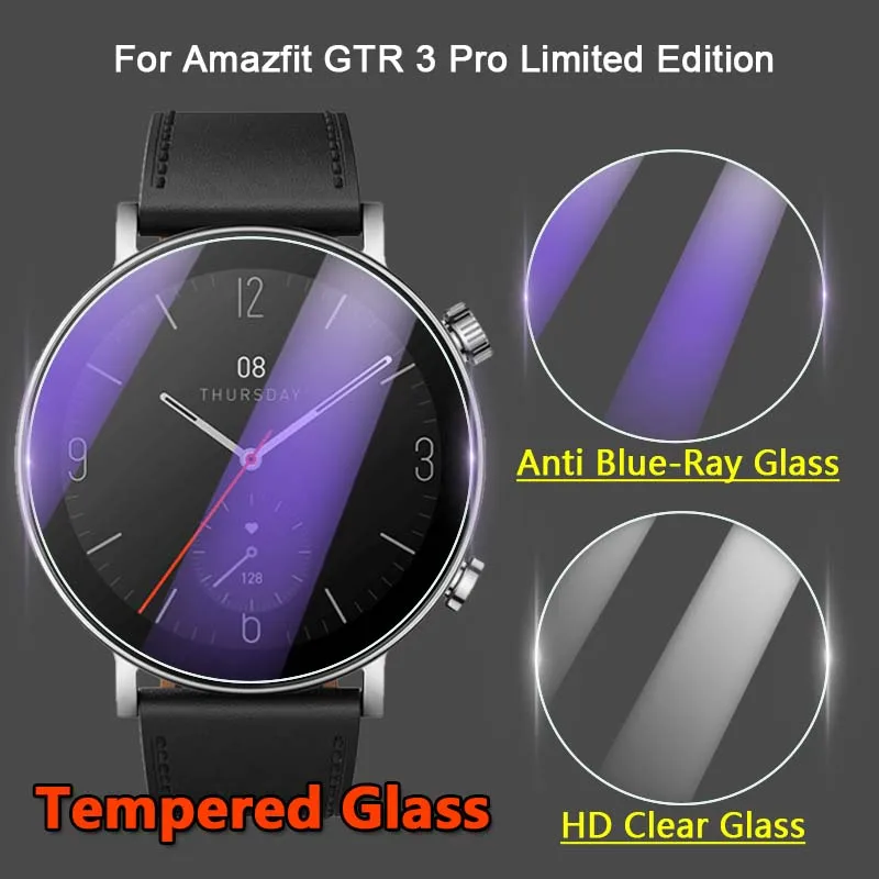 1-5Pcs Screen Protector For Amazfit GTR 3 Pro Limited Edition SmartWatch 2.5D 9H Ultra Clear / Anti Blue-Ray Tempered Glass Film