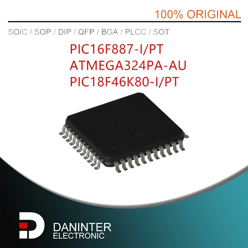 5Pcs/Lot PIC16F887-I/PT PIC16F887 ATMEGA324PA-AU ATMEGA324  PIC18F46K80-I-PT PIC18F46K80 TQFP44