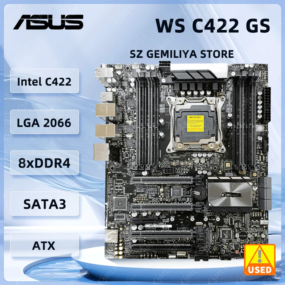 Asus-socketサーバーマザーボード,Intel c422,ddr4,1024GB,Intel xeon