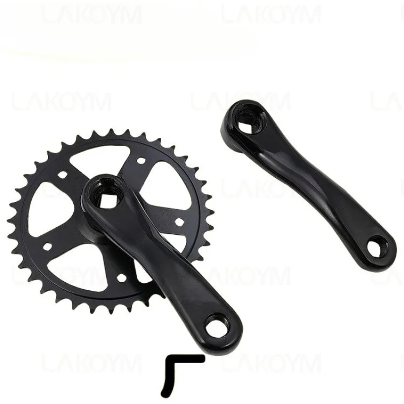 Bike Cranksets MTB 38T/44T-170mm Square Taper Crankset,Mountain Bike Single Speed Round Chainring and Crank, fit SMN, SRAM, FSA