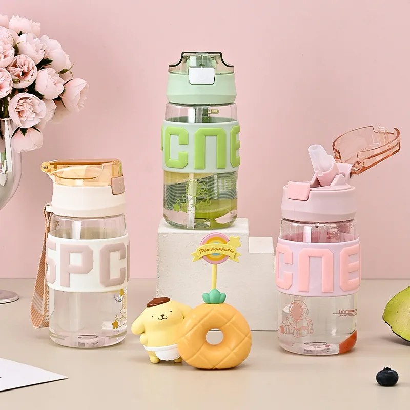 

Straw cup male and female students plastic water cup high-value silicone sports kettle hot water portable hand-held cup cup