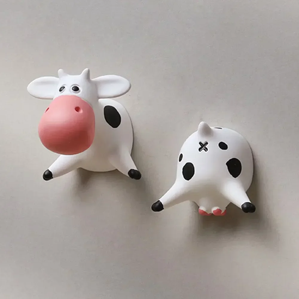 3D Resin Cartoon Cow Fridge Magnets Lying on Their Stomachs Creative Art Refrigerator Stickers