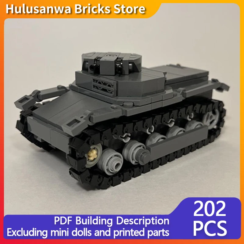 

Panzer I Ausf.B WW2 Military Tanks Model MOC Building Bricks War Equipment Modular Technology Gift Holiday Assemble Children Toy