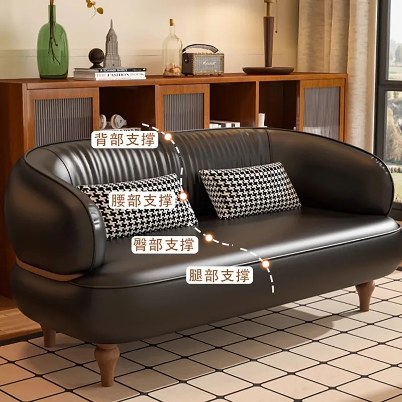 Medieval style single double straight row small sofa American living room balcony