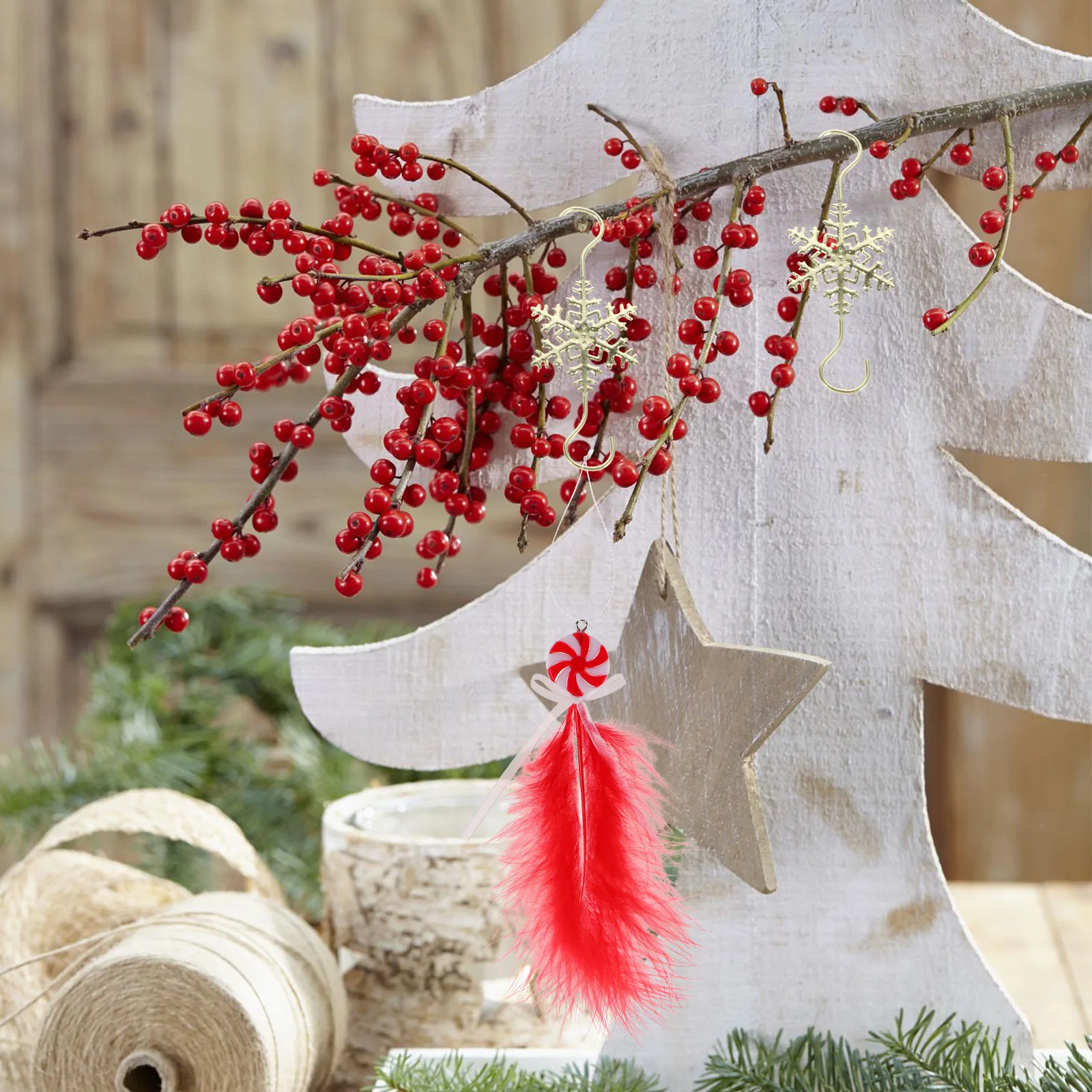 

10Pcs Christmas Stocking Holders Snowflake Stainless Steel Fireplace Mantel Hooks Hanging Hook Xmas Home Decor