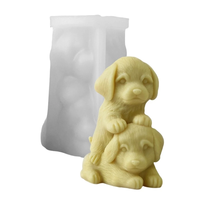 Moules figurines en Silicone, fournitures fabrication bougies, moule à savon en forme chien, moules d'artisanat, en