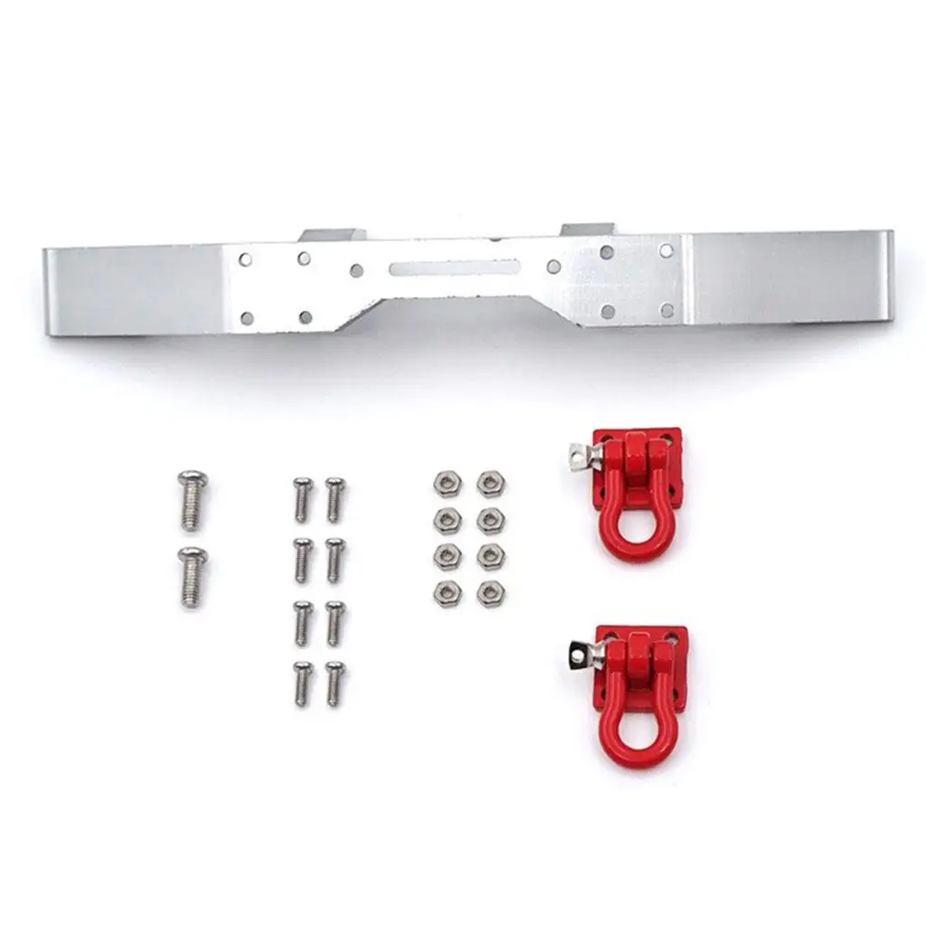 Metal RC Crawler Truck Front Bumper Upgrade Kit with Trailer Hook for 1 16 Scale WPL Car view 6