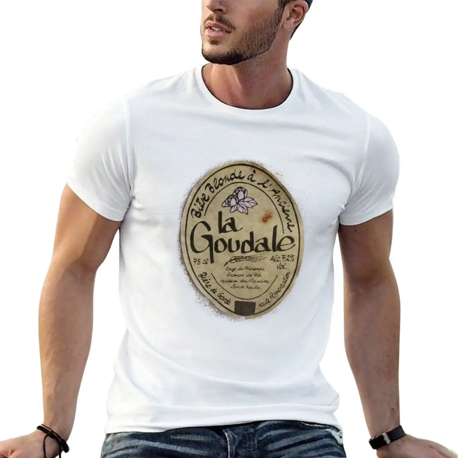 LA GOUDALE. T-Shirt T-Shirts für Herren, grafische Vintage-T-Shirts für Herren, Slim-Fit-T-Shirt für Herren, Luxus-T-Shirt