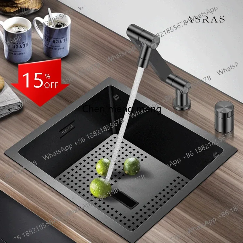 A139 Hidden Island Mini Sink Nanometer 304 Stainless Steel 4mm Panel Handmade Small Size Single Hidden Cover Sinks