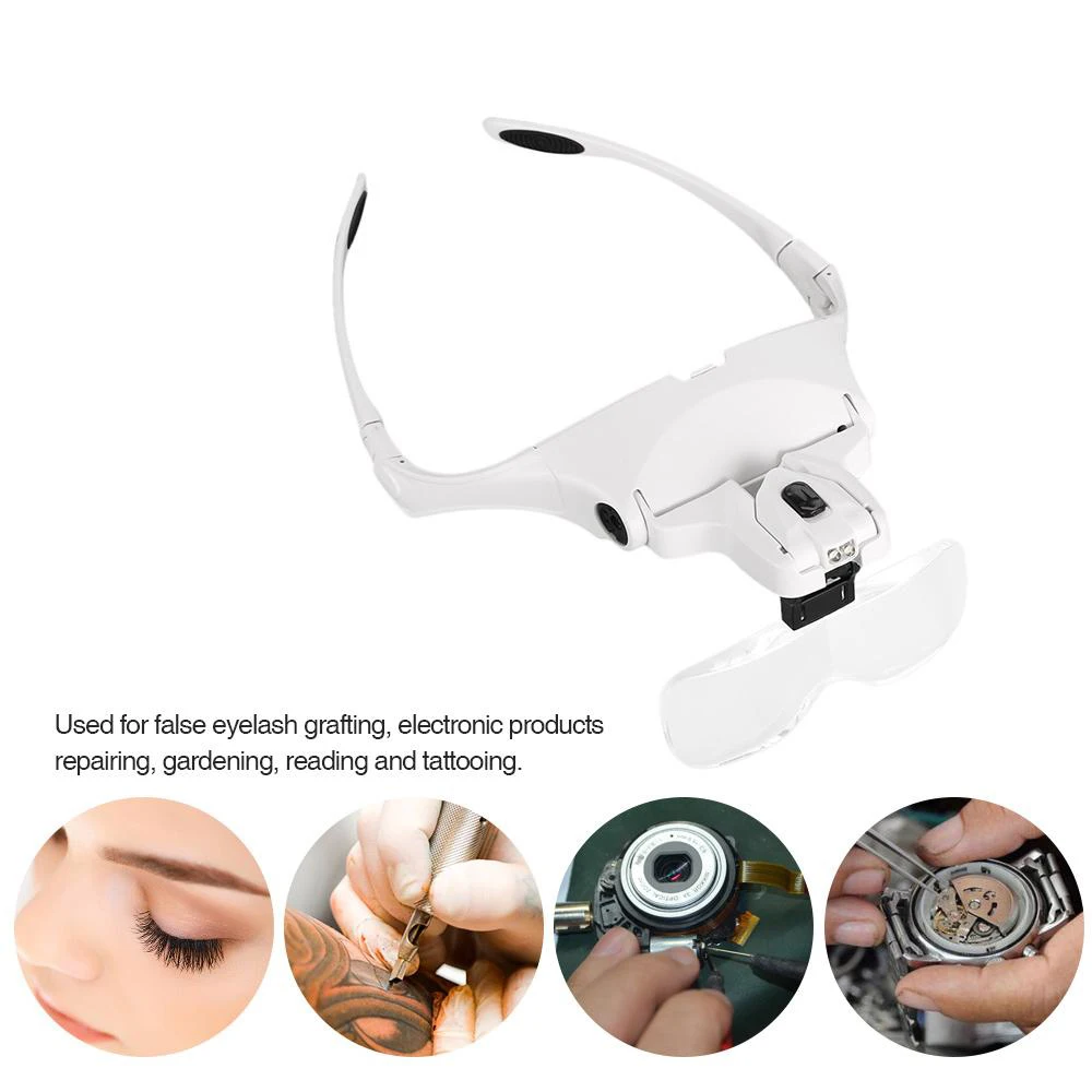 LED Head Lamp Adjustable Light Equipment Microblading Permanent Makeup Eyelash Extensions Magnifying Glass Tattoo Accesories