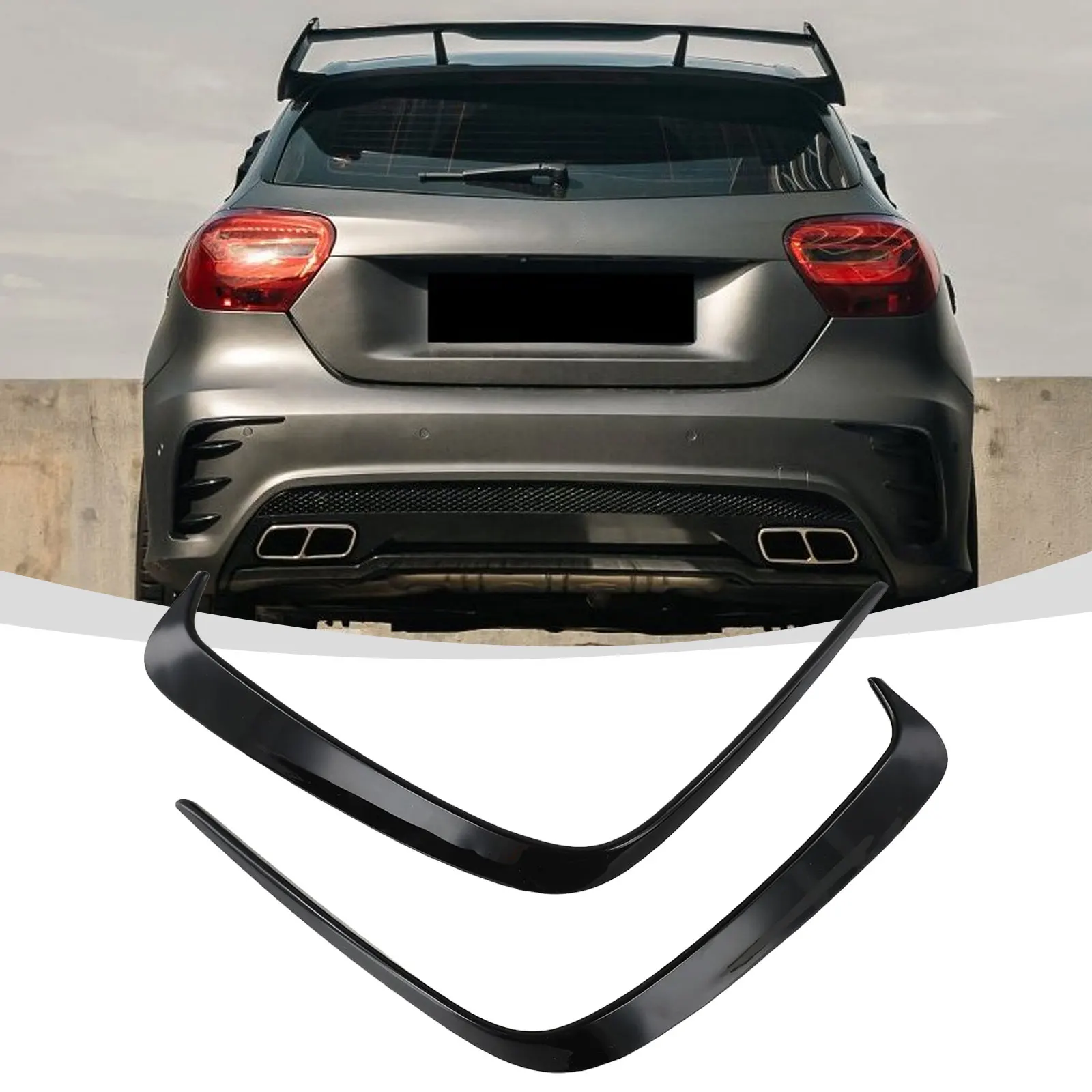 2Pcs Canards Canards Abs Plastic Car Styling Parts For Replacement Rear Bumper Brand New For Mercedes For Benz W176