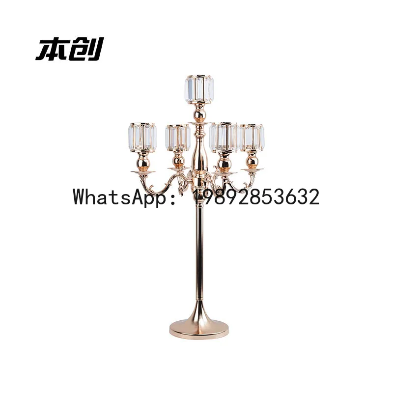 PYJ Benchuang retro candlestick holder five-head metal wrought iron wedding candlestick ornament