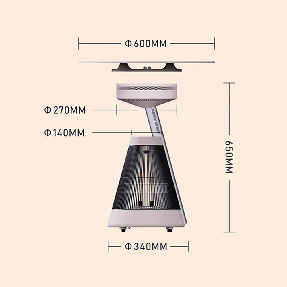 Aquecedor elétrico multifuncional, fogão circundante para fazer chá, aquecedor portátil para sala, economia de energia doméstica