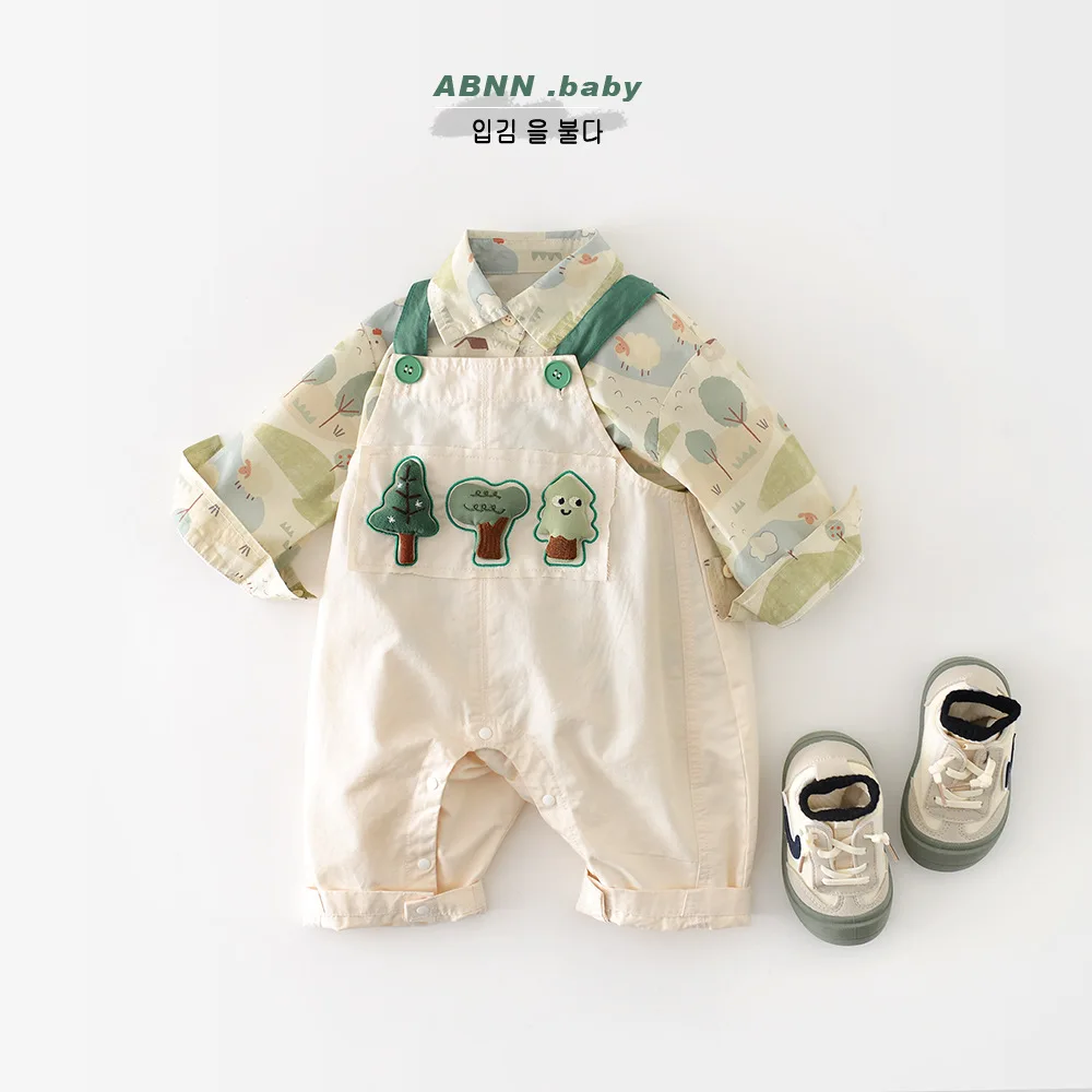 

Newborn Baby Carrier Pants Korean Sle Tee Little Trees Rer Outdoor Clothes Children's Cartoon Cling Suit Spring 2026