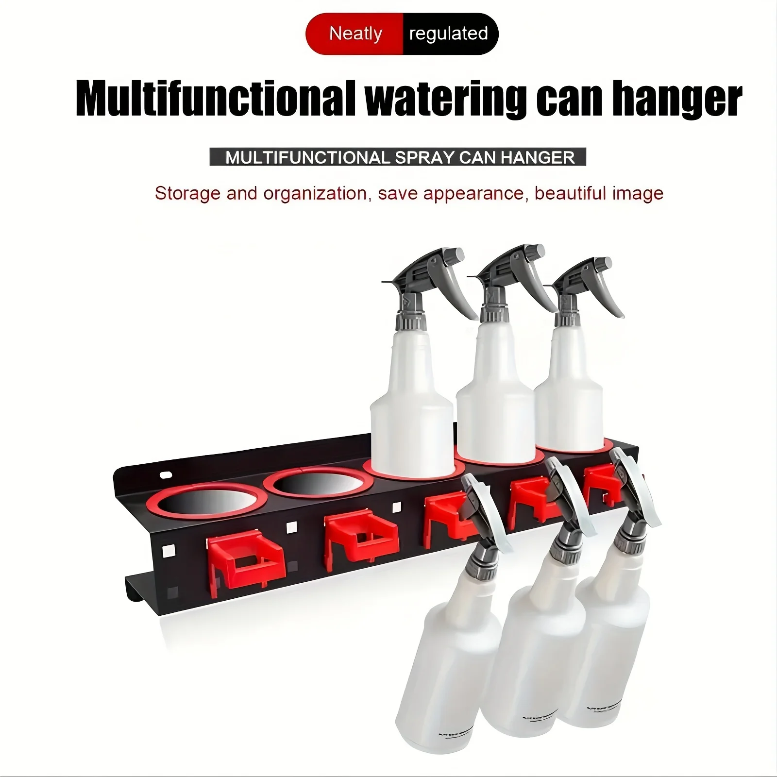 

Multi-functional garage hanging rack spray bottle rack, aerosol bottle spray bottle storage rack, abrasive cleaning product stor