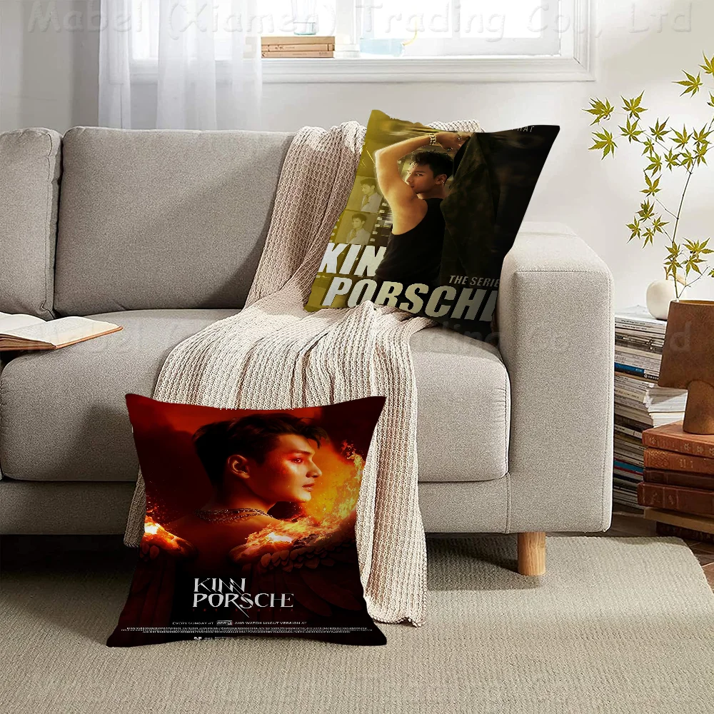 KinnPorsche The Series Movie Pillowcase Toon Gift Cushion Cover Bedroom Home Sofa Chair Seat Decor Pillow Case