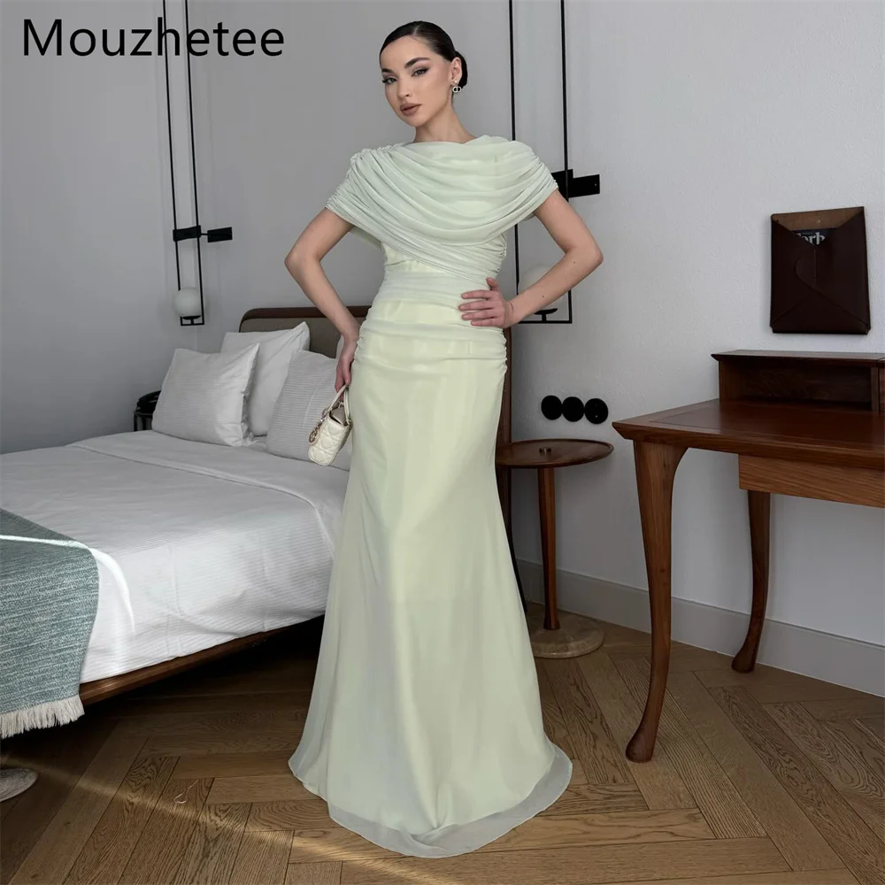 

Booma Mermaid O-Neck Simple Evening Dresses Pleat Formal Dresses for Women Elegant Prom Gowns Custom Made 2025