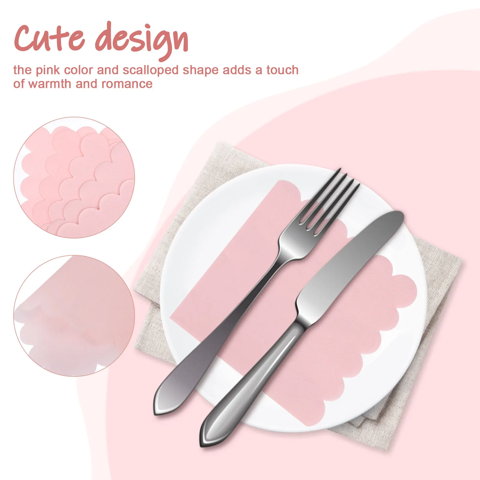 Servilletas desechables de papel para Baby Shower, servilletas de cena de color rosa claro, suministros para el almuerzo y bebidas, servilletas neutrales del Sector, 150 Uds.