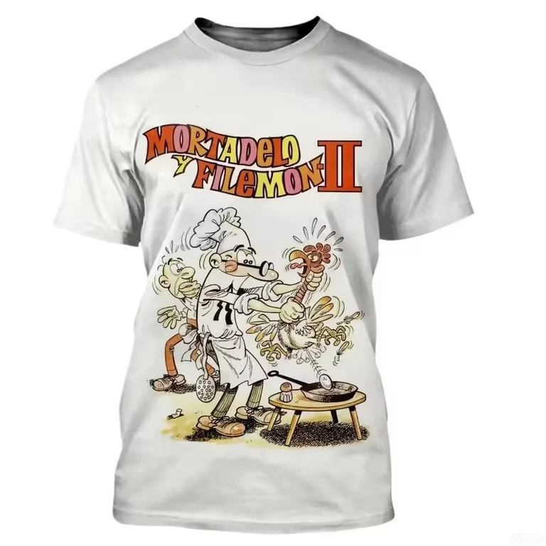 Mortadelo 및 Filemon 티셔츠는 남성, 여성, 성인 및 어린이를 위한 속건성 3D 프린트 반팔 셔츠입니다.