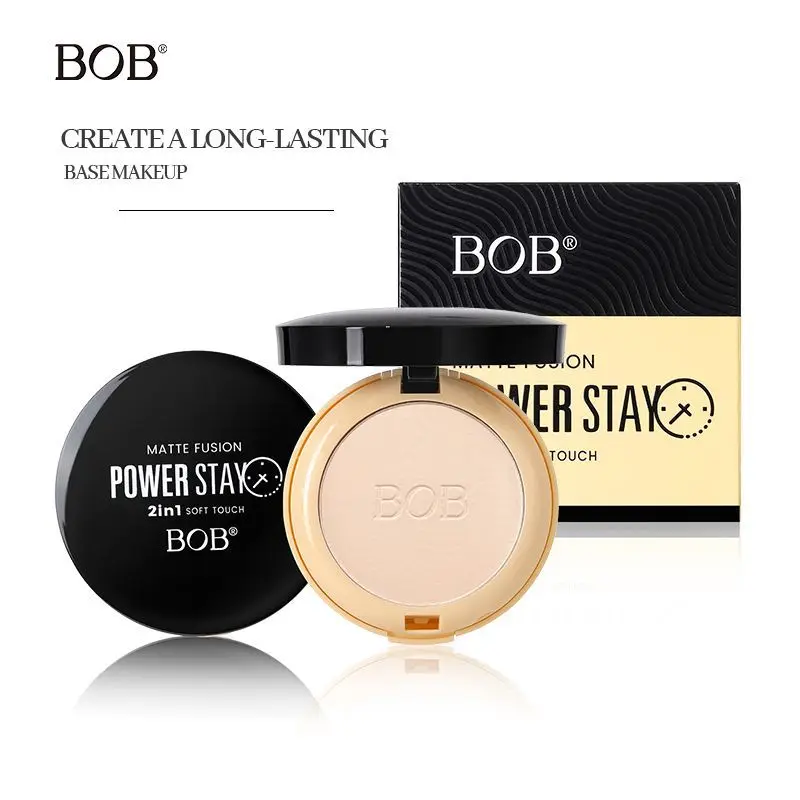 BOB Double Layer Setting Powder Oil Control Touch Up Non-Fading Long Lasting Concealer Brightening Skin Contouring Face Powder