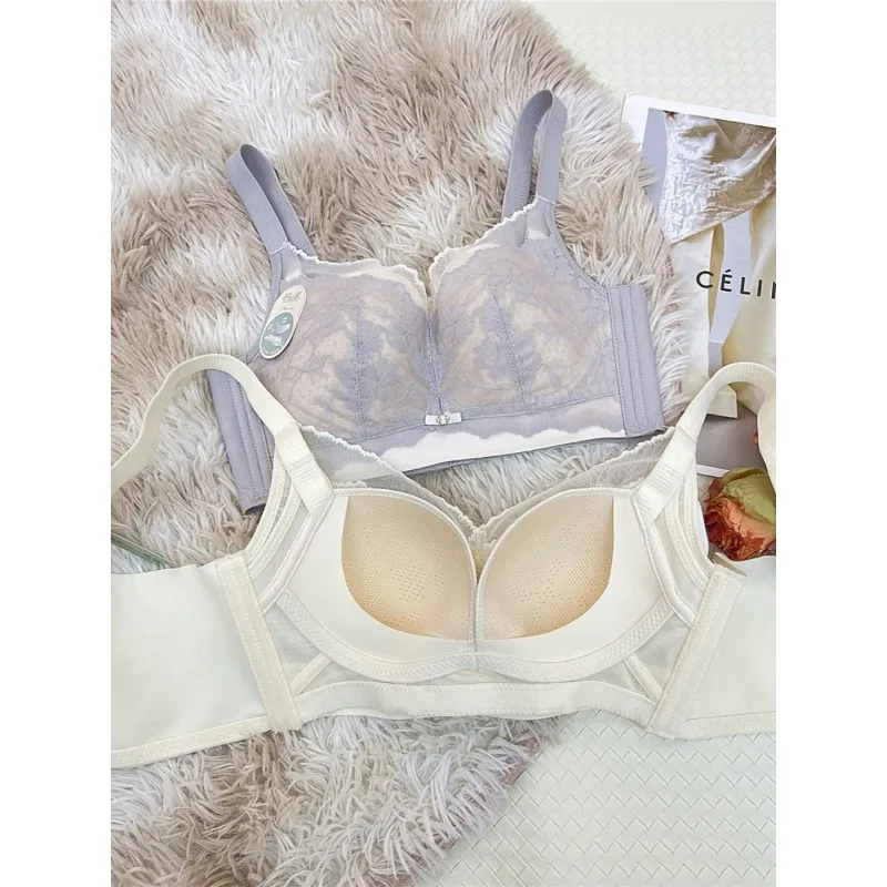 Push-Up-Minimizer-BH, große Brust, sexy Spitzenunterwäsche, ultradünn, kabellos, vollständige Abdeckung, Komfort, kostenloser Versand MOYISU