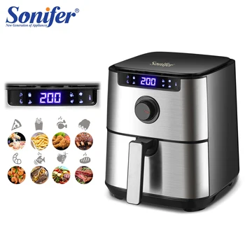 Image Air Fryer 5L without Oil with LED Touchscreen 360°Baking Electric Deep Fryer Nonstick Basket Kitchen Cooking Sonifer